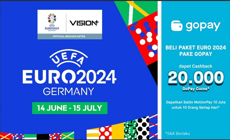 Euro 2024 Makin Panas! Dukung Jagoanmu di Vision+, Cashback Rp20.000 dengan GoPay
