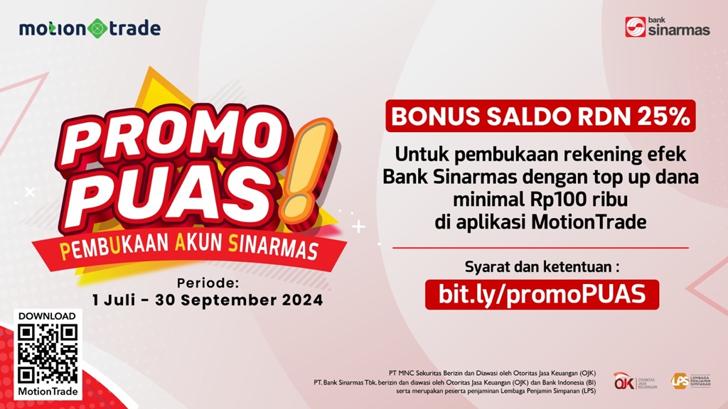 Ayo Buka RDN Sinarmas di Aplikasi MotionTrade, Bonus Saldo 25 Persen