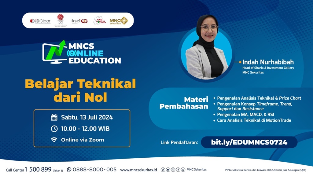 Isi Akhir Pekan dengan Webinar Gratis Belajar Teknikal dari Nol bersama MNC Sekuritas