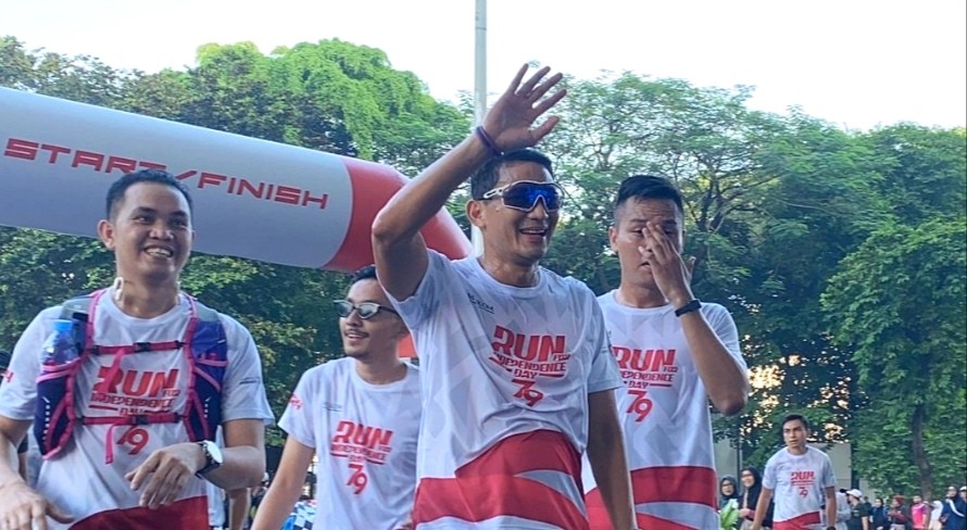 Road to Run for Independence Day (RFID) 2024, Sandiaga Uno Lari dari Kantor Kemenparekraf ke GBK 