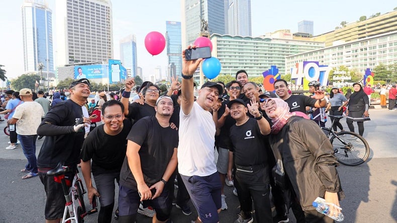 Okezone Gelar Kepengen Jogging di CFD Jakarta, Peserta Antusias Olahraga Bareng