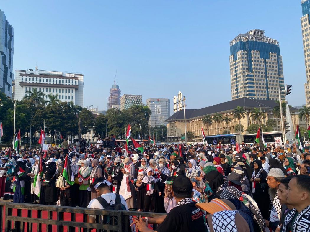 Ribuan Polisi Berjaga di Monas untuk Amankan Aksi Bela Palestina