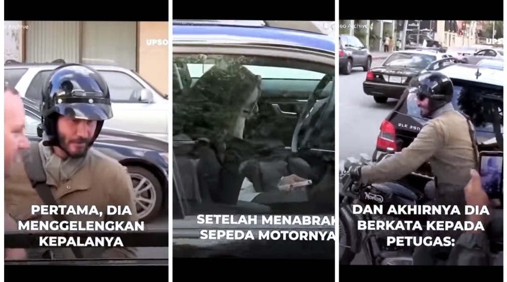 Viral Seorang Perempuan Tabrak Motor Keanu Reeves, Pelaku Panik Mengunci Diri di Mobil
