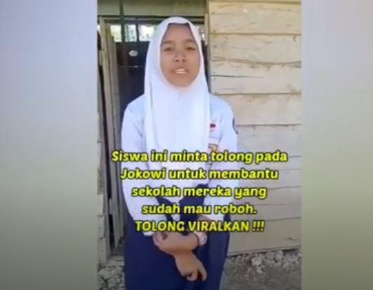 Viral Siswi SMP di Muna Curhat ke Presiden Jokowi Minta Sekolah Diperbaiki