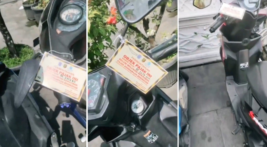 Viral Sejumlah Motor di Parkiran Ditempel Surat Nunggak Pajak