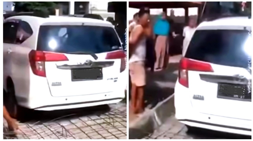 Viral Mobil Nekat Terobos Jalan Akan Dicor hingga Rangka Beton Rusak, Netizen Geram: Cor Aja Langsung