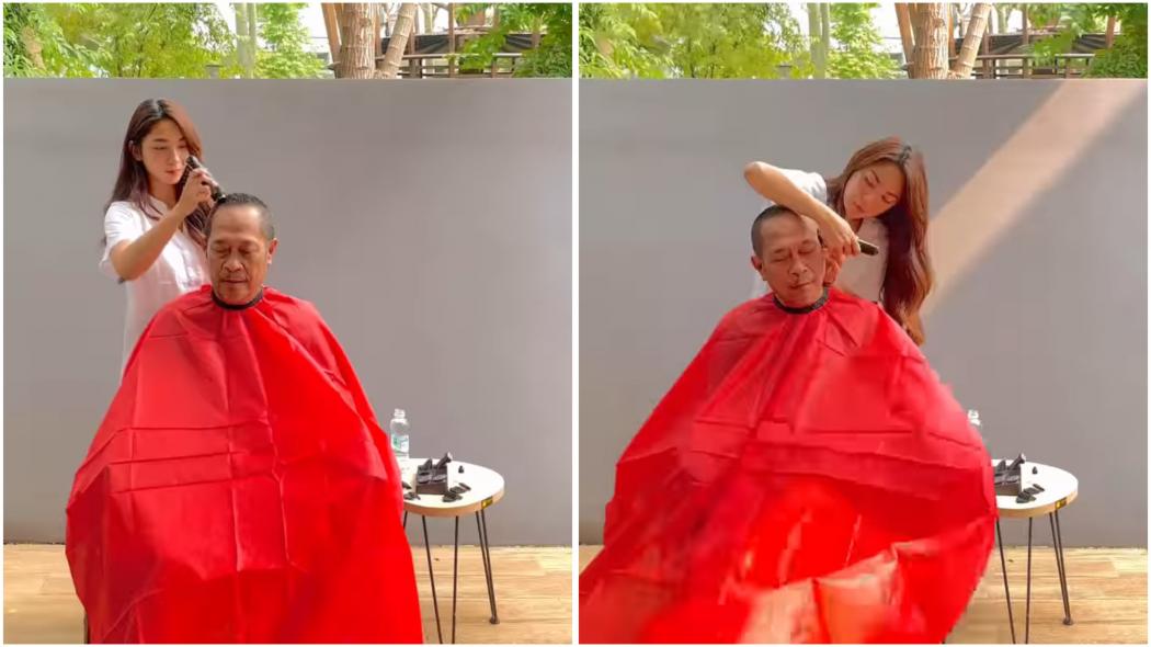 Mengandung Bawang, Begini Momen Dinda Kirana Potong Rambut Sang Ayah yang Sakit Stroke