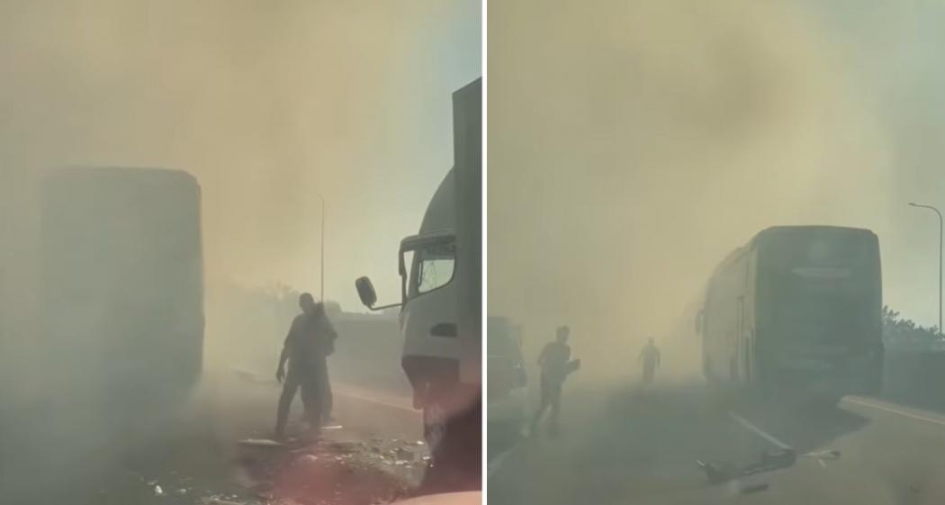 Viral Asap Lahan Sawah Sebabkan Tabrakan Beruntun di Tol Surabaya, Netizen: Kalau Gini Nuntut Siapa?