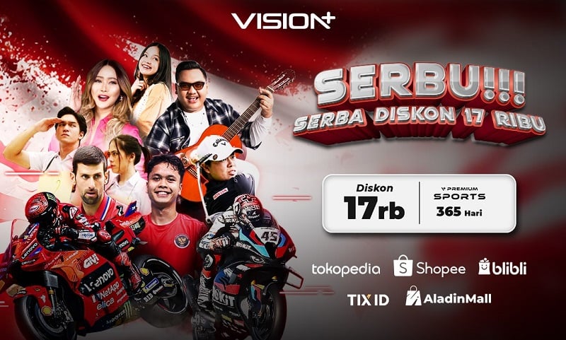 Momen 17-an, Langganan Vision+ Premium Sports Hemat Rp17.000