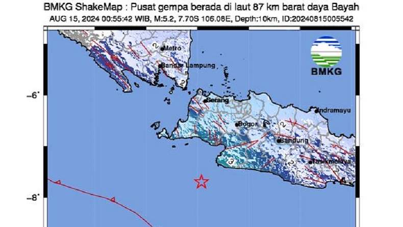 Sukabumi dan Bayah Banten Diguncang Gempa Bumi Beruntun Hari Ini