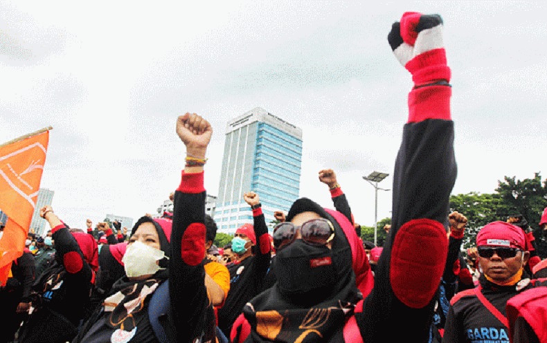 Demo Tolak RUU Pilkada, Buruh Tuntut DPR dan Pemerintah Jalankan Putusan MK