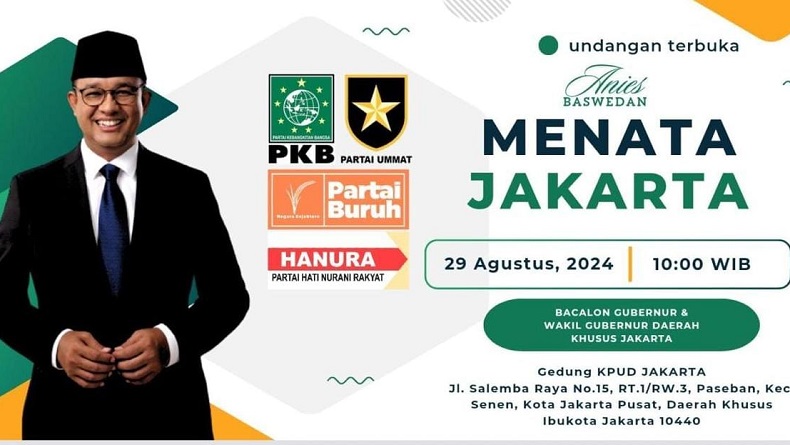 Beredar Undangan Pendaftaran Anies ke KPU Jakarta Besok, PKB: Hoaks!
