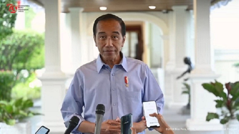 Kata Jokowi soal Kemeja Biru Khas Prabowo-Gibran yang Dipakainya