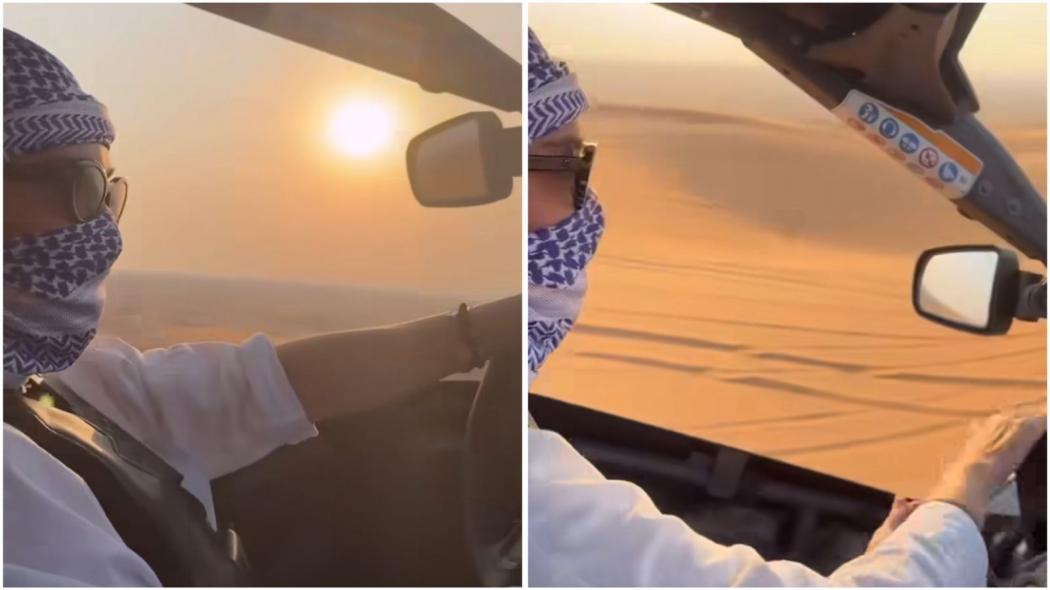 Azizah Salsha Terciduk Asyik Healing di Gurun Pasir Dubai, Wajah Ditutupi Kain Keffiyeh