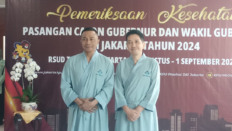 Dharma Pongrekun-Kun Wardana Tiba di RSUD Tarakan, Tes Kesehatan Pilgub Jakarta