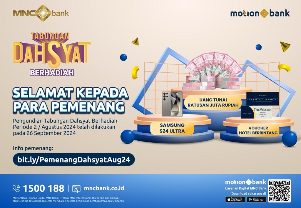 Selamat untuk Pemenang! Ini Deretan Hadiah Istimewa Tabungan Dahsyat Berhadiah MNC Bank