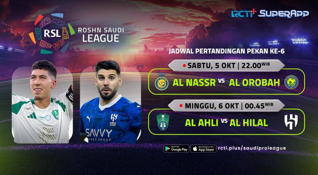 Jadwal Live Streaming Liga Arab Saudi di RCTI+ SuperApp: Al Nassr Vs Al Orobah