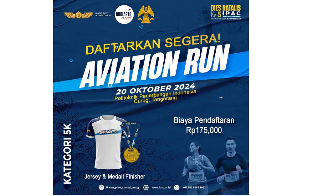 Super Unik! Ikatan Pilot Alumni Curug Gelar Event Lari di Landasan Pacu Pesawat
