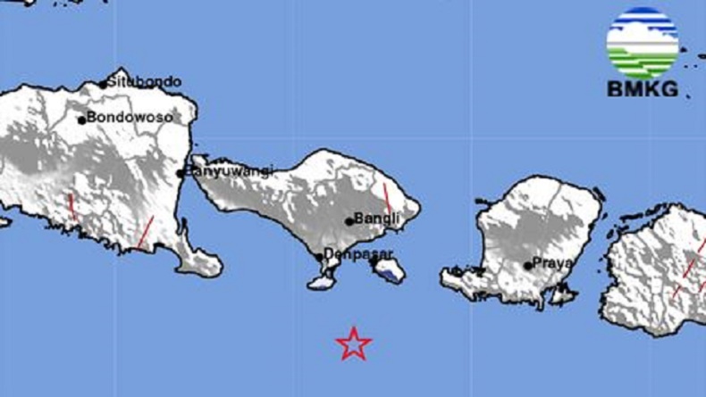Gempa Hari Ini Magnitudo 4 Guncang Kuta Selatan Bali, Terasa hingga Lombok Barat