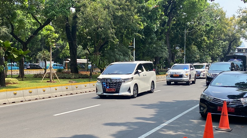 Prabowo Datangi Kantor Kemhan di Sela Pembekalan Tokoh di Hambalang