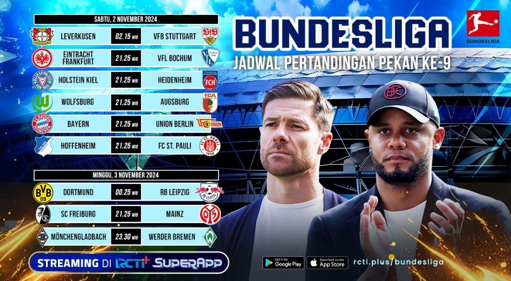 Ini Jadwal dan Link Streaming Bundesliga Pekan ke-9 di RCTI+ SuperApp