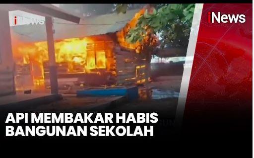 Gedung SD di Halmahera Selatan Ludes Terbakar, Siswa Panik Berhamburan