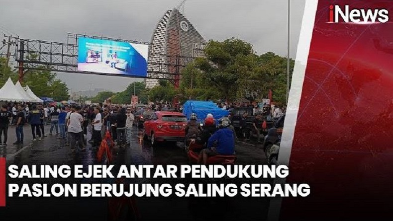 Detik-Detik Bentrok Antar-Pendukung Cagub Sulsel, Saling Lempar Batu saat Debat