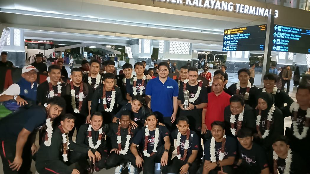 Tiba di Tanah Air, Timnas Futsal Indonesia Disambut bak Pahlawan usai Juara Piala AFF Futsal 2024
