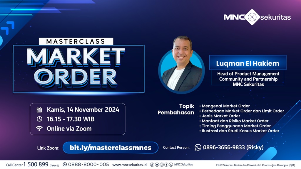 Ikuti Webinar Masterclass Market Order bareng MNC Sekuritas Sore Ini