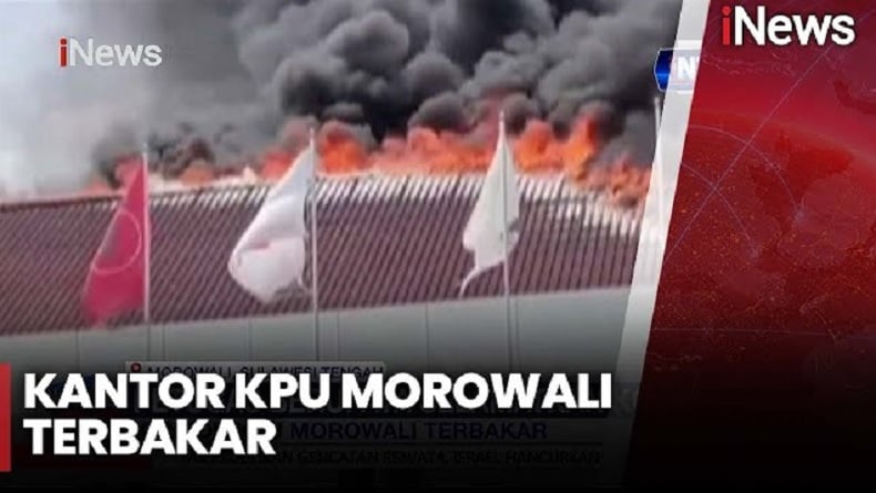 Kebakaran Kantor KPU Morowali, Warga Panik Terdengar Ledakan