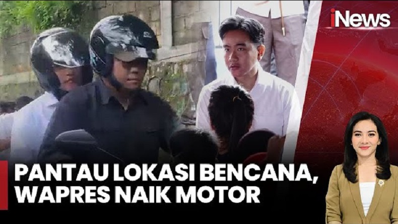 Momen Wapres Gibran Naik Motor Tinjau Lokasi Bencana di Sukabumi