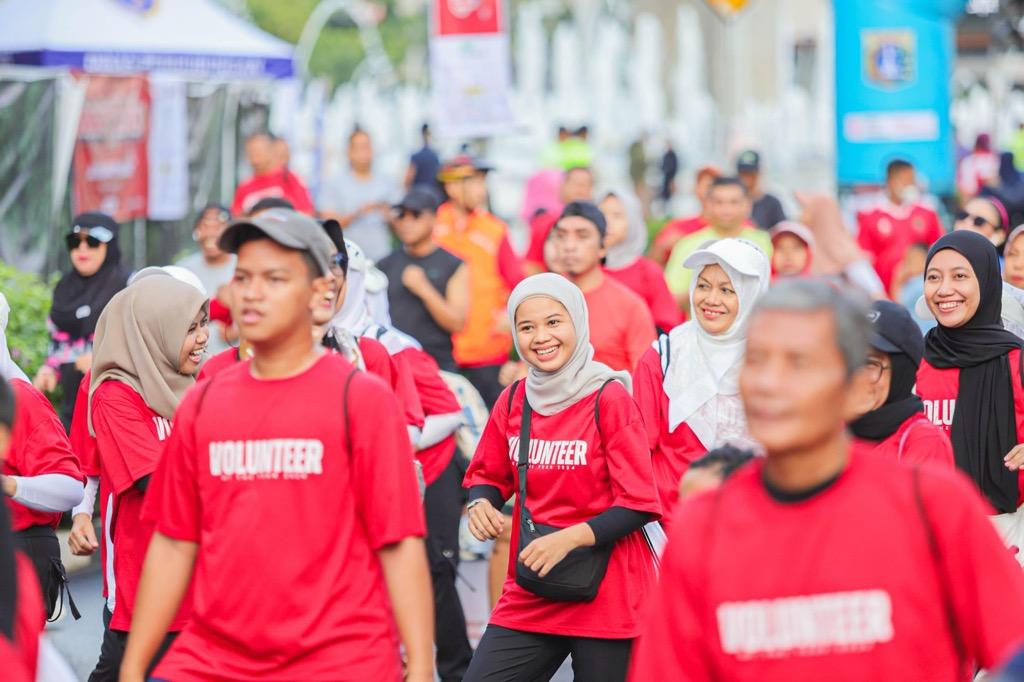 MNC Peduli Dukung PMI Jakarta Pusat Gelar Gerak Jalan Santai di CFD Bundaran HI