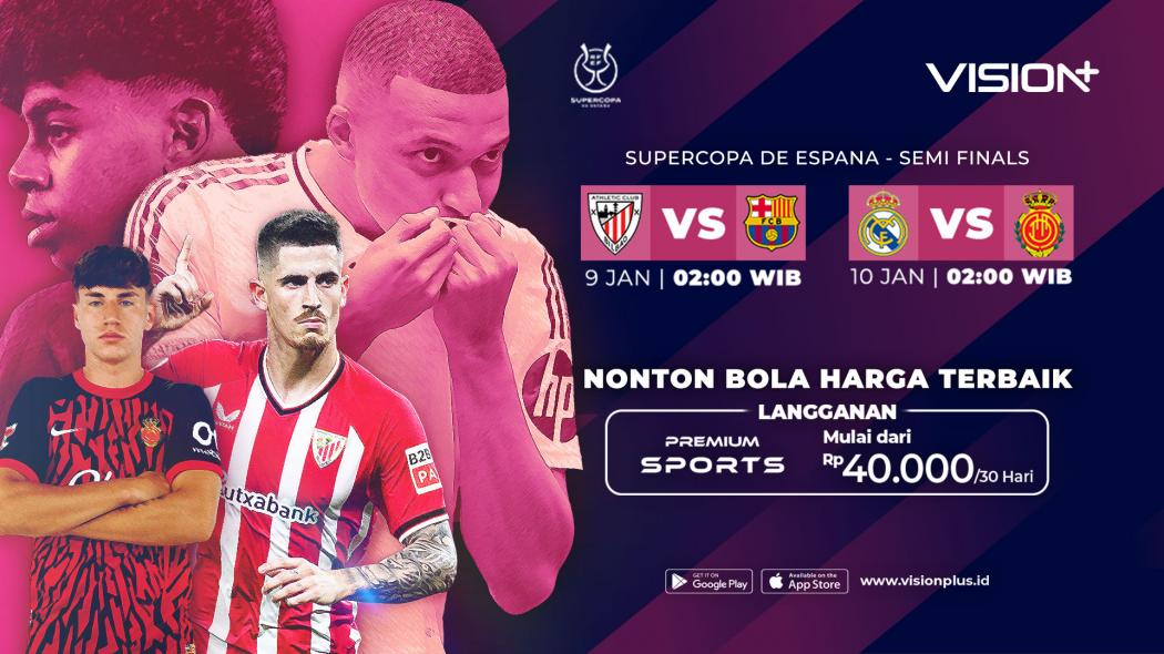 Link Live Streaming Real Madrid vs Real Mallorca di Supercopa de Espana di Vision+