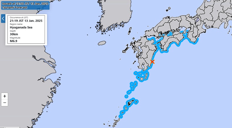 Gempa M6,9 Guncang Jepang, Tsunami Kecil Terjadi di Miyazaki dan Kochi