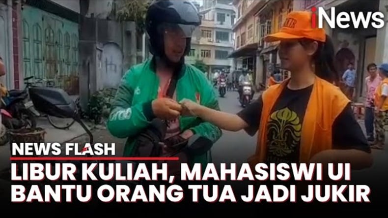 Mahasiswi UI Ini jadi Juru Parkir saat Libur Kuliah demi Bantu Orang Tua