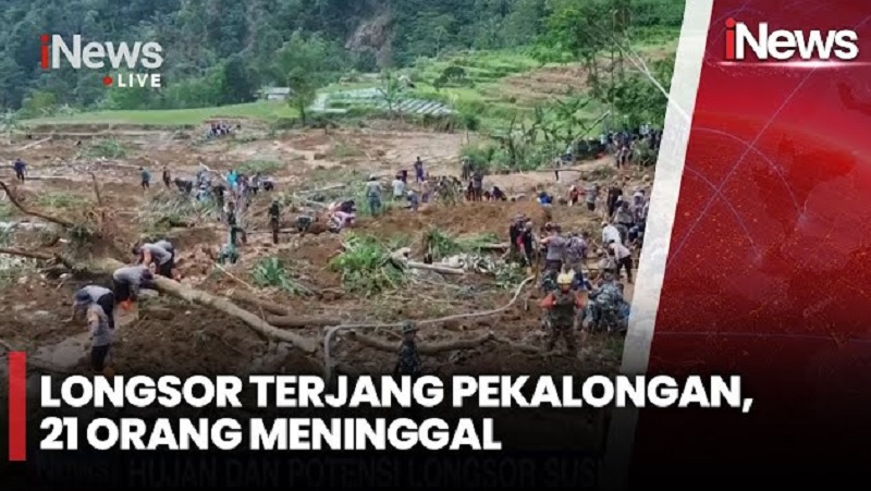 BNPB: Longsor di Pekalongan Tewaskan 21 Orang