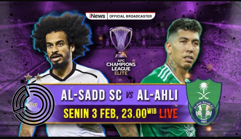 Live di iNews! Ini Jadwal Siaran Langsung Al-Sadd vs Al-Ahli