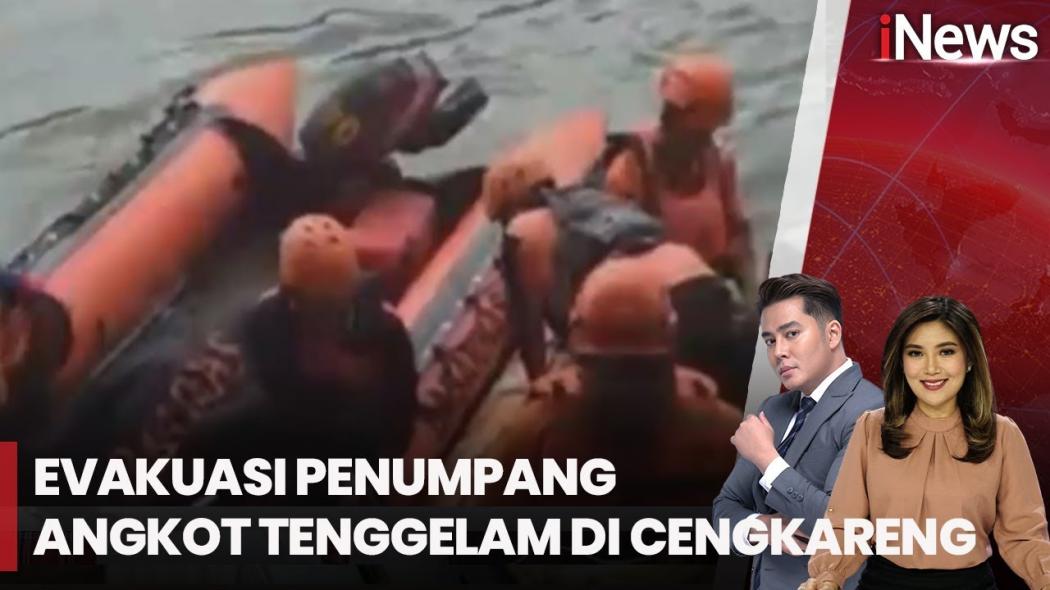 Detik-Detik Evakuasi Korban Angkot Tenggelam di Kali Cengkareng Drain