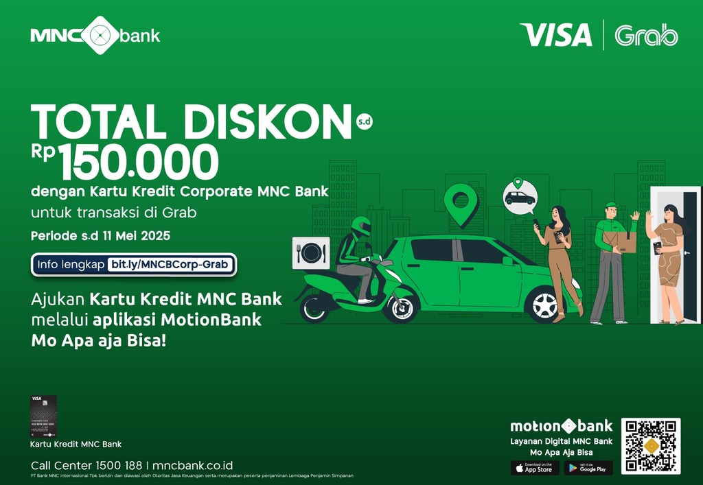 Transaksi di Grab Serba Hemat dengan Kartu Kredit MNC Bank, Ini Promonya!