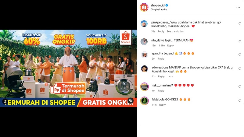 Ronaldinho Muncul Kembali lewat Iklan Terbaru Shopee, Wajib Tonton!