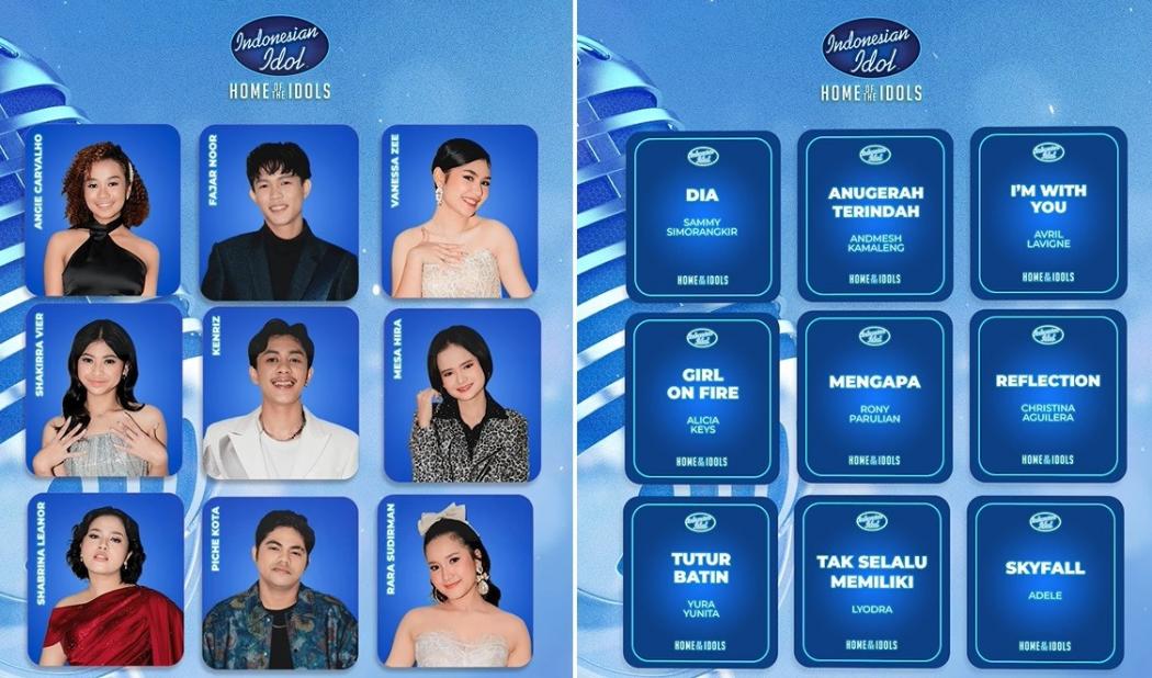 Daftar Lagu Kontestan Top 9 Indonesian Idol XIII, Ayo Dukung Jagoanmu Jangan Sampai Tereliminasi