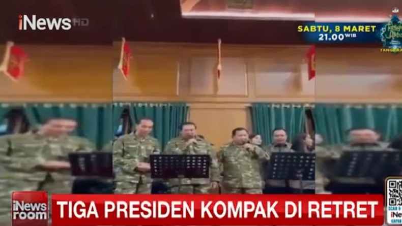 Momen Prabowo, SBY dan Jokowi Kompak Nyanyi Lagu Kamu Nggak Sendirian