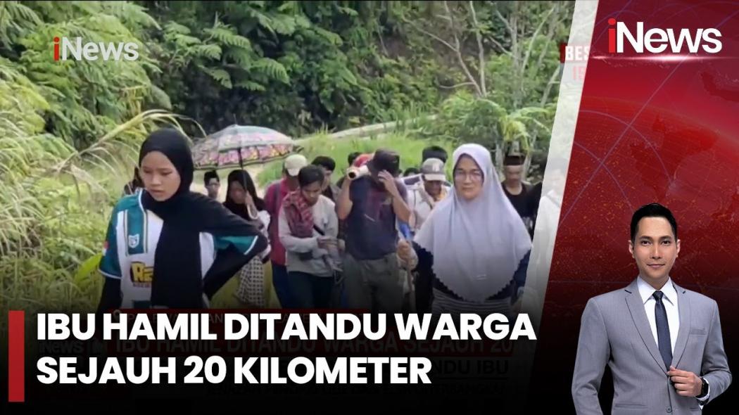 Miris! Ibu Mau Melahirkan Ditandu Warga Lewati Medan Ekstrem akibat Akses Jalan Buruk