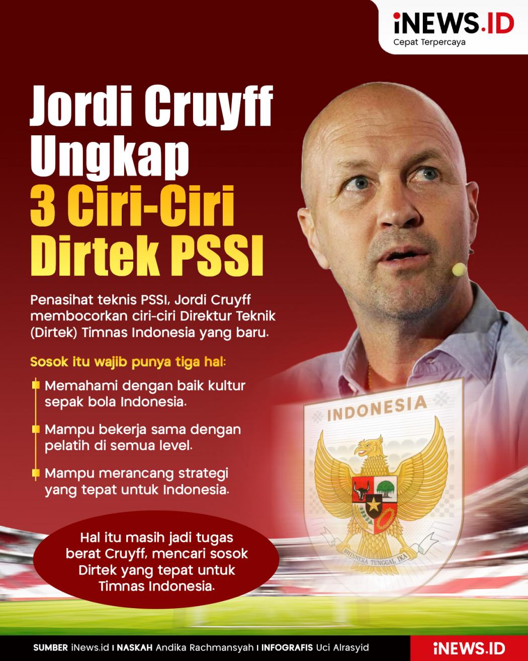 Infografis Jordi Cruyff Ungkap 3 Ciri-Ciri Dirtek PSSI yang Baru