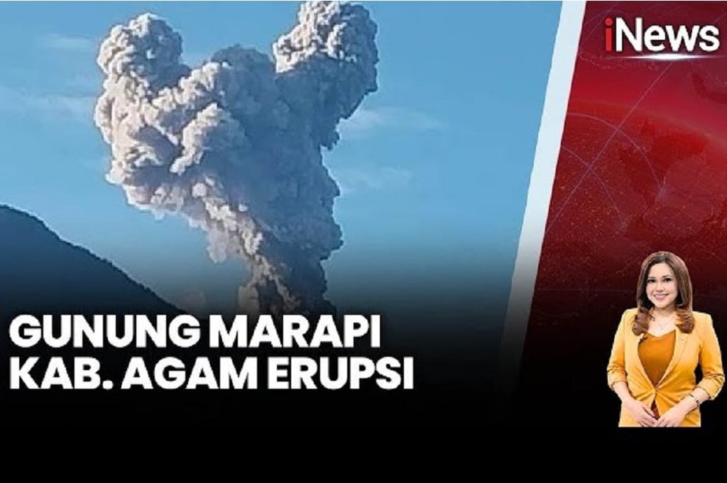 Terekam Video Detik-detik Erupsi Gunung Marapi Bikin Panik Warga Agam 