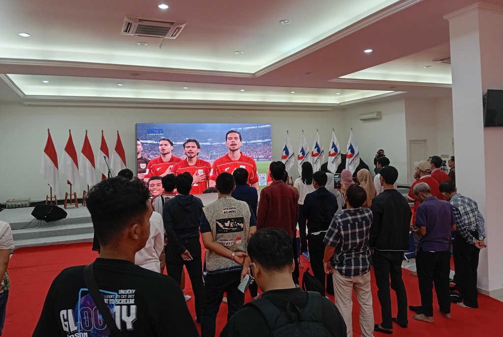 DPP Partai Perindo Gelar Nobar Australia Vs Indonesia
