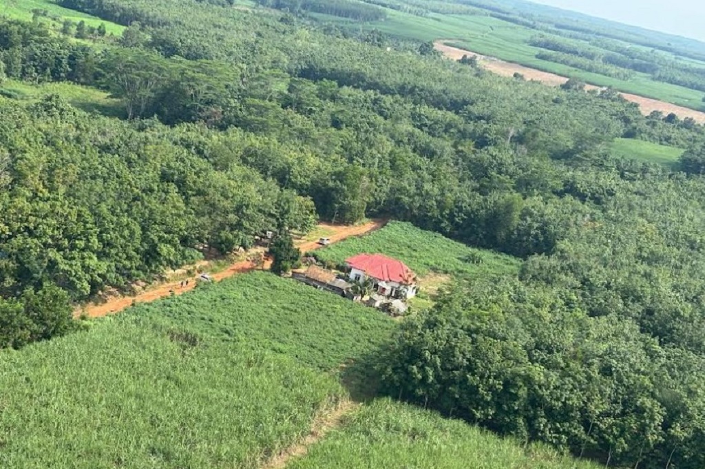 Penampakan dari Udara Arena Sabung Ayam TKP 3 Polisi Tewas Ditembak di Way Kanan