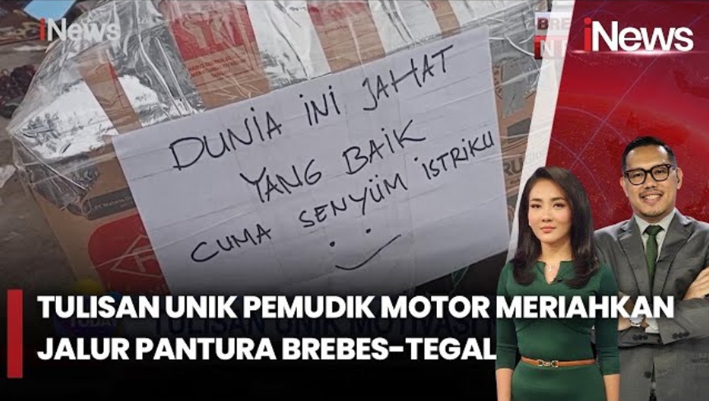 Pemudik Motor Ramaikan Jalur Pantura dengan Tulisan Lucu dan Unik