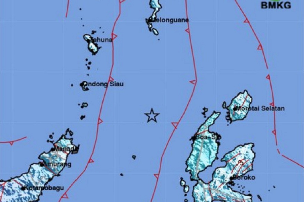 Gempa Terkini M6,0 Guncang Pulau Doi Maluku Utara, Terasa Kuat di Manado