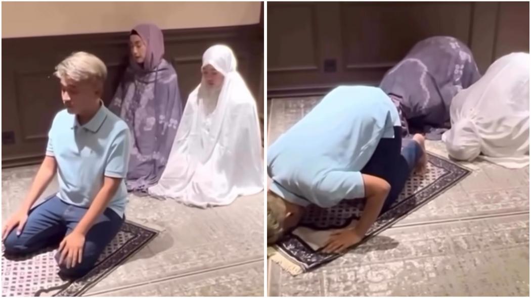 Viral Ruben Onsu Jadi Imam Sholat, Desy Ratnasari dan Anaknya Makmum